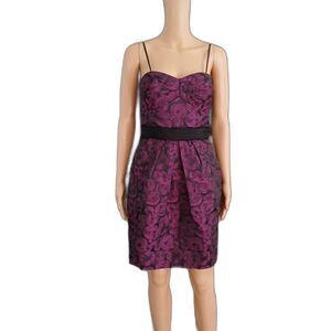 Max & Cleo Sweetheart Swirl Dress Women's SMALL Cocktail Prom Special Event Plum